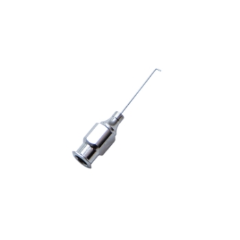 Air Injection Cannula, 27ga, Angled 90 Degrees Shaft, 1.5mm Tip To Bend, Polished Finish, Excluding Hub Overall Length 3/4" (19mm) 